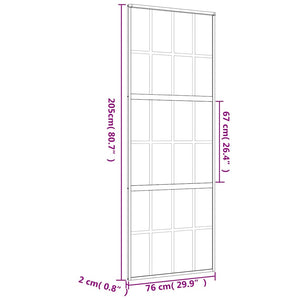 Schiebetür Golden 76x205 cm Matt ESG-Glas und Aluminium