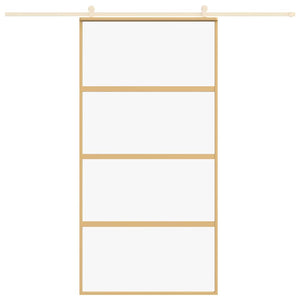 Schiebetür Golden 102,5x205 cm ESG-Klarglas und Aluminium
