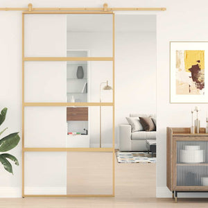 Schiebetür Golden 102,5x205 cm ESG-Klarglas und Aluminium