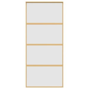 vidaXL Porte coulissante dorée 90x205 cm en verre ESG mat et aluminium
