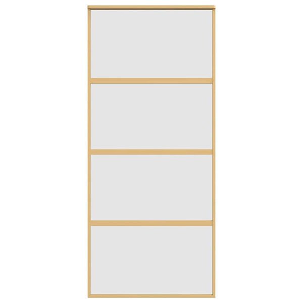 vidaXL Porte coulissante dorée 90x205 cm en verre ESG mat et aluminium