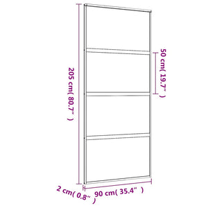 vidaXL Porte coulissante dorée 90x205 cm en verre ESG mat et aluminium
