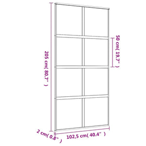 Schiebetür Golden 102,5x205 cm ESG-Klarglas und Aluminium