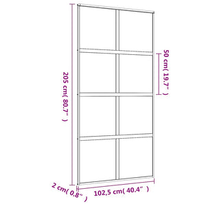 Schiebetür Golden 102,5x205 cm Matt ESG-Glas und Aluminium