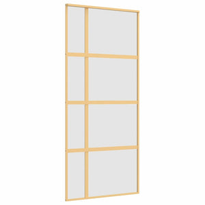 vidaXL Porte coulissante dorée 90x205 cm en verre ESG mat et aluminium