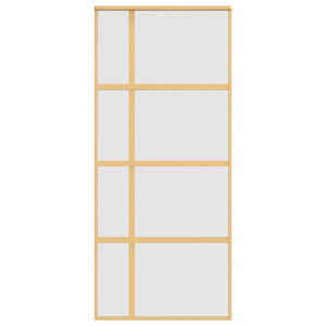 vidaXL Porte coulissante dorée 90x205 cm en verre ESG mat et aluminium