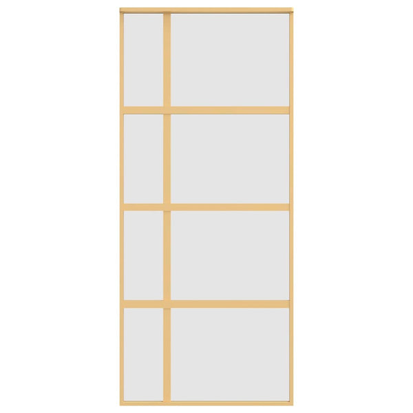 vidaXL Porte coulissante dorée 90x205 cm en verre ESG mat et aluminium