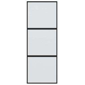Schiebetür Schwarz 76x205 cm Hartglas und Aluminium