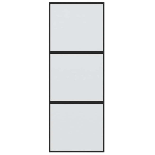 Schiebetür Schwarz 76x205 cm Hartglas und Aluminium