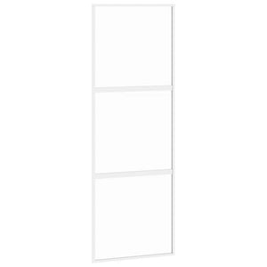 Schiebetür Weiß 76x205 cm Hartglas und Aluminium