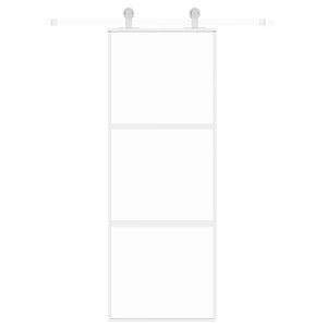 Schiebetür Weiß 76x205 cm Hartglas und Aluminium