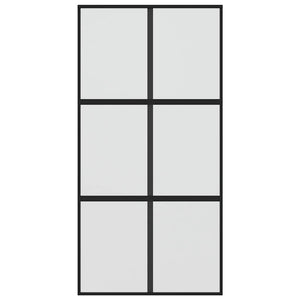 Schiebetür Schwarz 102,5x205 cm Hartglas und Aluminium