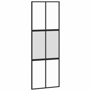 Schiebetür Schwarz 76x205 cm Hartglas und Aluminium