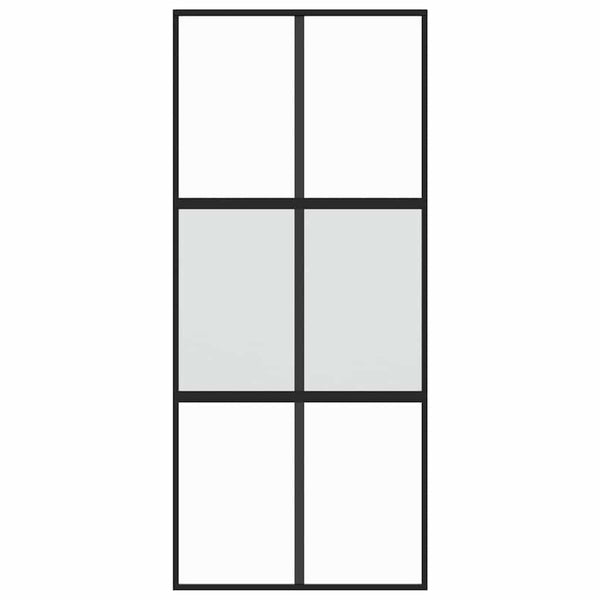 Schiebetür Schwarz 90x205 cm Hartglas und Aluminium
