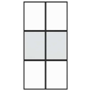 Schiebetür Schwarz 102,5x205 cm Hartglas und Aluminium