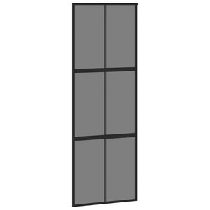 Schiebetür Schwarz 76x205 cm Hartglas und Aluminium