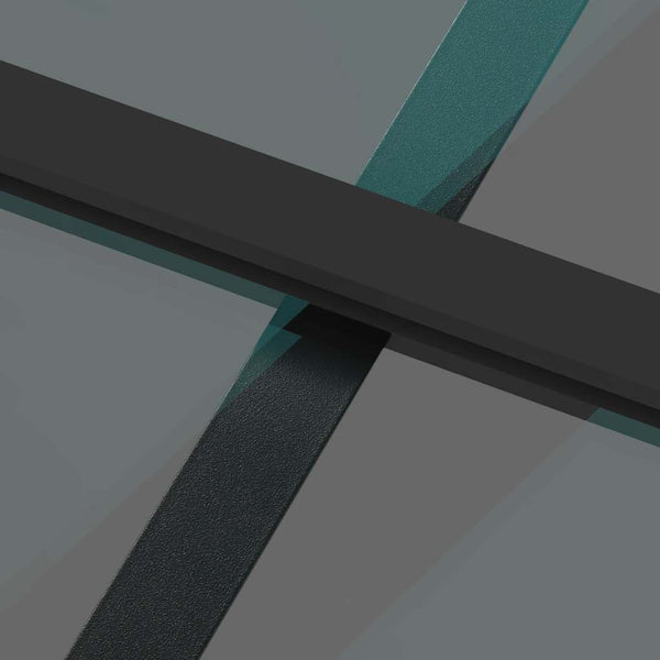 Schiebetür Schwarz 90x205 cm Hartglas und Aluminium