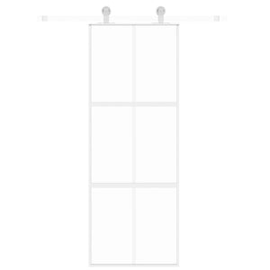 Schiebetür Weiß 76x205 cm Hartglas und Aluminium