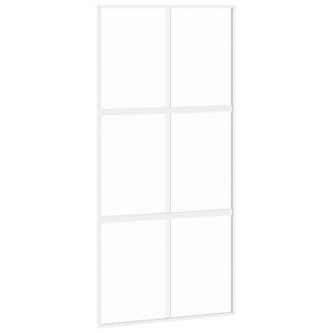 Schiebetür Weiß 102,5x205 cm Hartglas und Aluminium