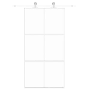 Schiebetür Weiß 102,5x205 cm Hartglas und Aluminium