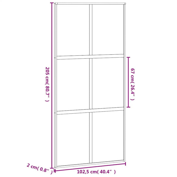 Schiebetür Weiß 102,5x205 cm Hartglas und Aluminium