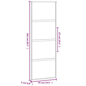 Schiebetür Schwarz 76x205 cm Hartglas und Aluminium