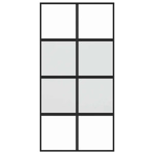 Schiebetür Schwarz 102,5x205 cm Hartglas und Aluminium
