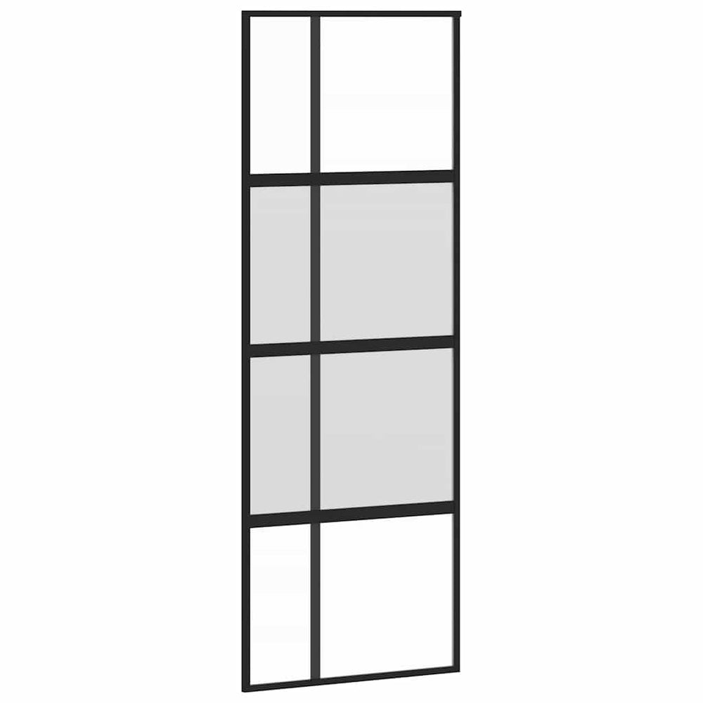 Schiebetür Schwarz 76x205 cm Hartglas und Aluminium