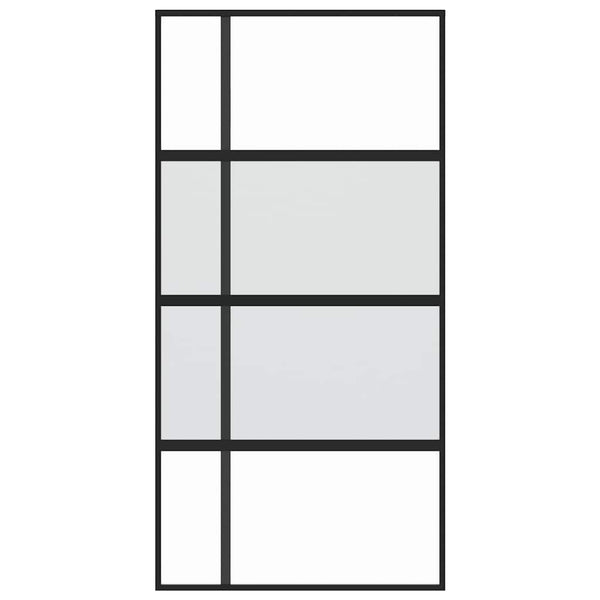 Schiebetür Schwarz 102,5x205 cm Hartglas und Aluminium