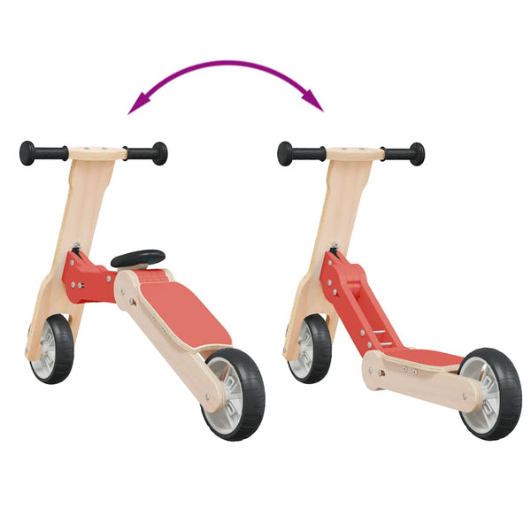 vidaXL Trottinette enfant 2-en-1 Rouge