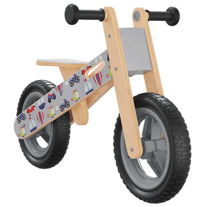 Graues Kinder Laufrad mit Aufdruck
