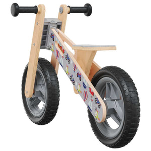 Graues Kinder Laufrad mit Aufdruck