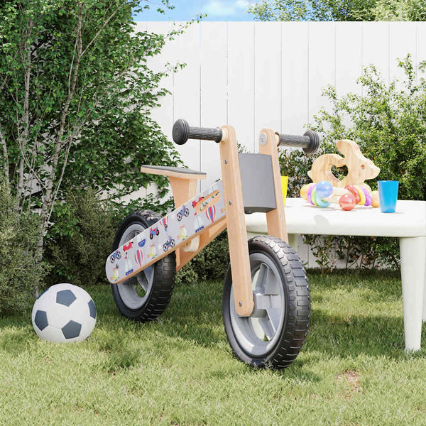 Graues Kinder Laufrad mit Aufdruck