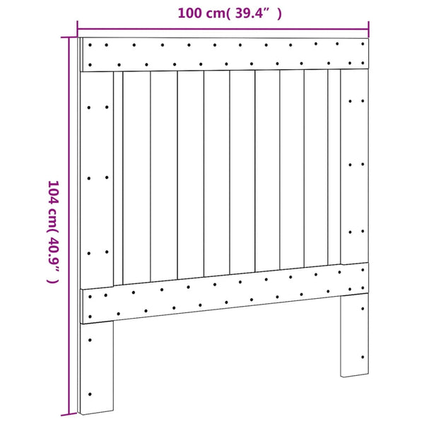 vidaXL Tête de lit 100x104 cm Pin massif