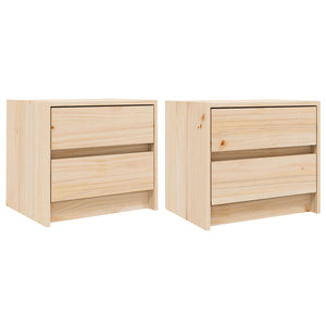 Nachttische 2er Set Kiefer Massivholz 40x31x35,5 cm