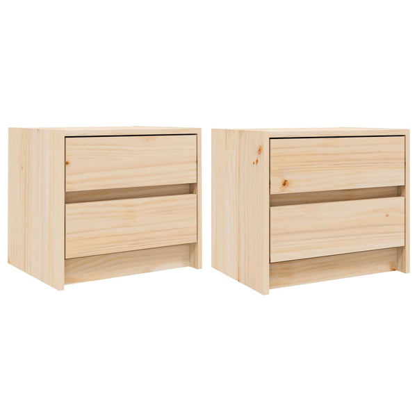 Nachttische 2er Set Kiefer Massivholz 40x31x35,5 cm
