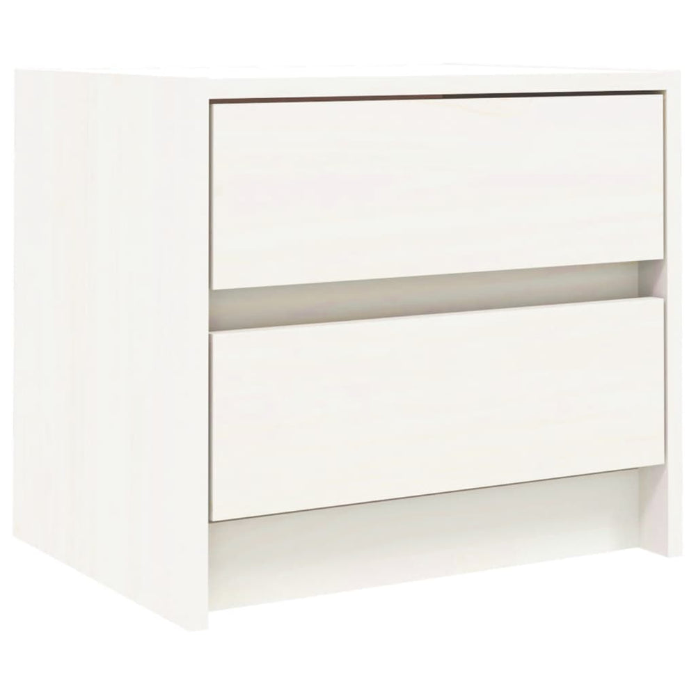 vidaXL Nightstand White 40x31x35.5 cm Solid Pine Wood
