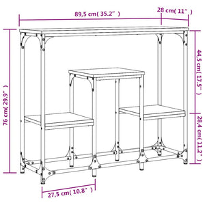 Schwarzer Konsolentisch 89,5 cm