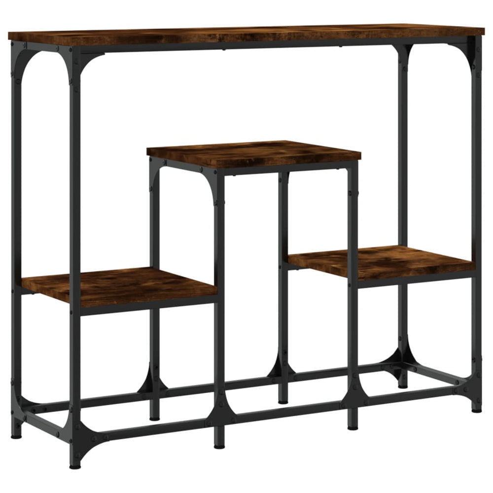 vidaXL Table console chêne fumé 89,5x28x76 cm bois d'ingénierie