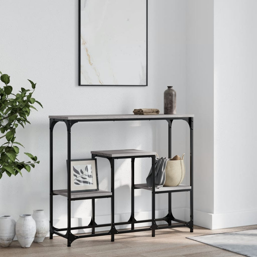 vidaXL Console Gris Sonoma 89,5x28x76 cm Aggloméré