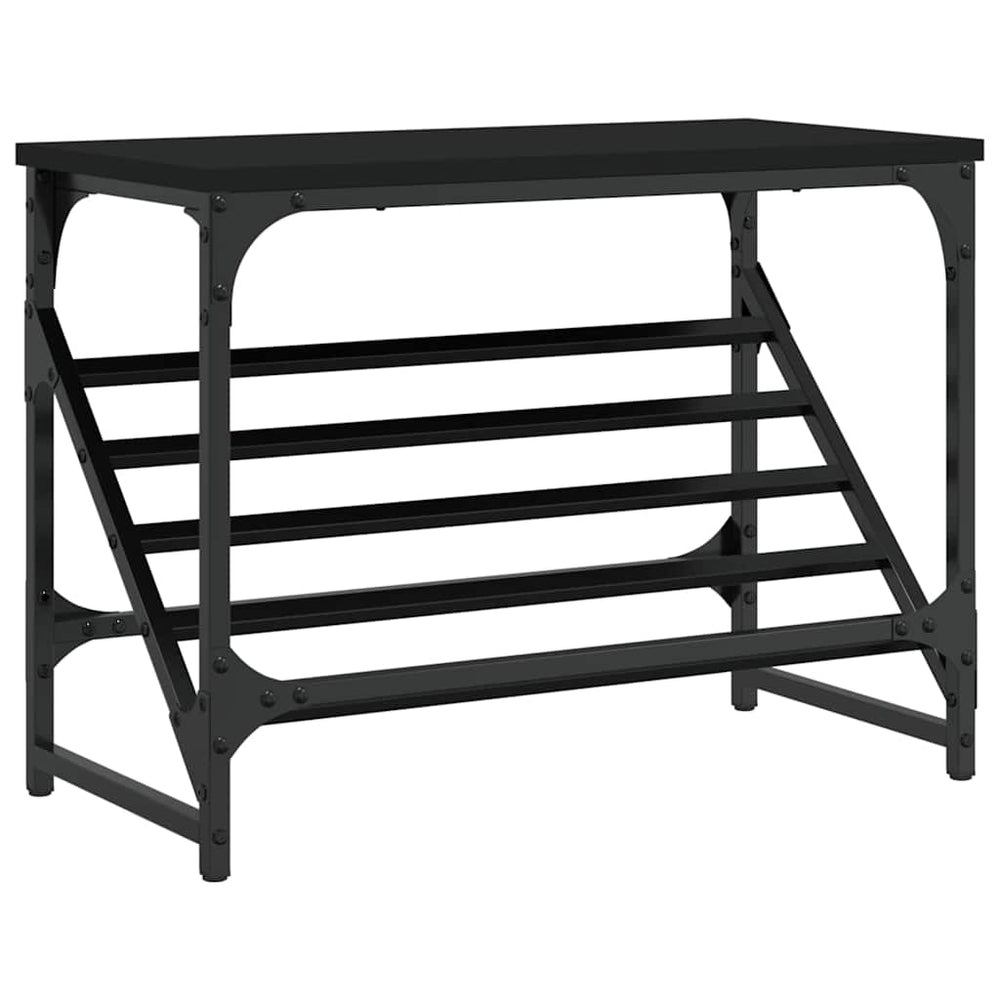 vidaXL Meuble à chaussures noir 60x30x45 cm en bois d'ingénierie