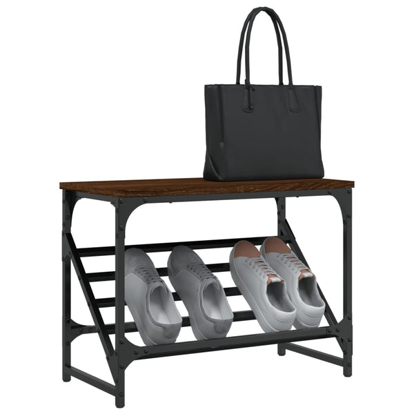 Schuhregal in Eichenoptik, Braun, 60 cm