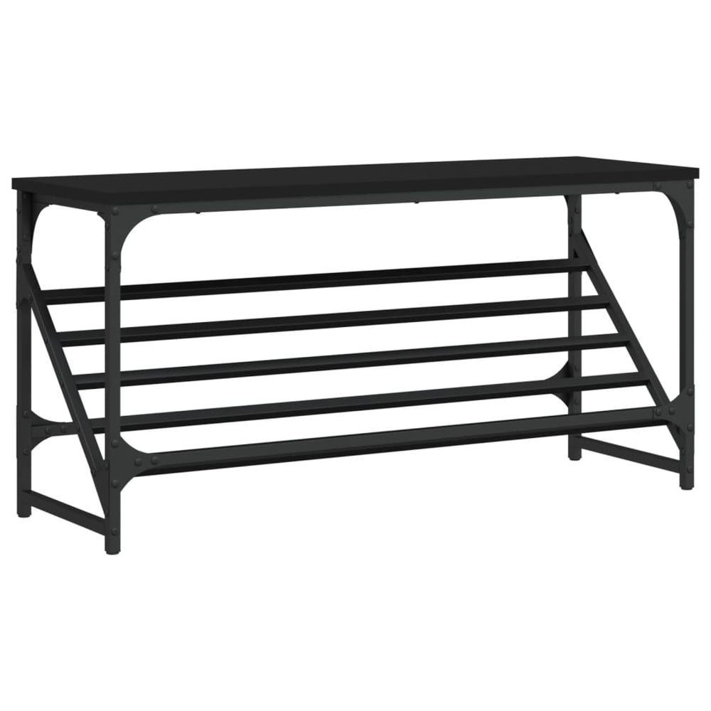 vidaXL Étagère à chaussures noire 90x30x45 cm en bois d'ingénierie