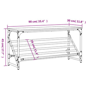 Schuhregal Räuchereiche 90x30x45 cm
