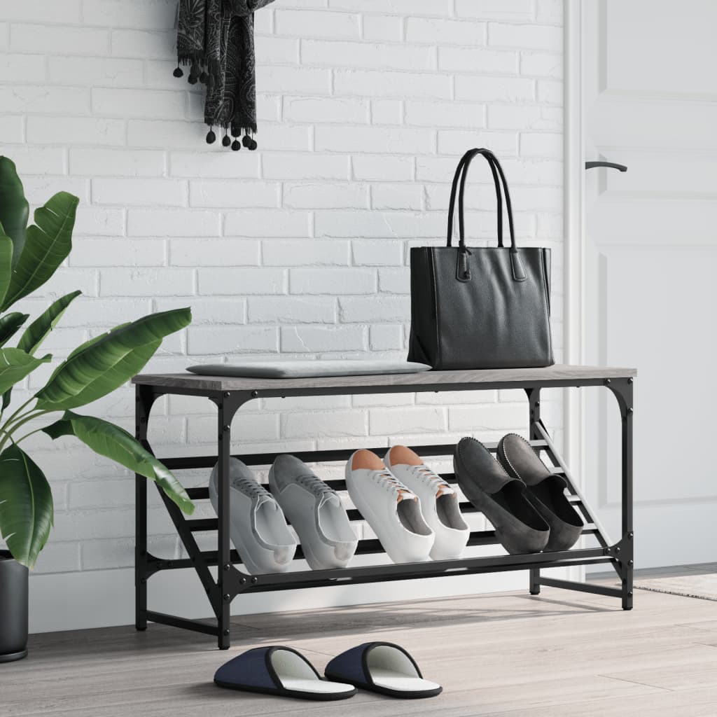Schuhregal Grau Sonoma 90x30x45 cm