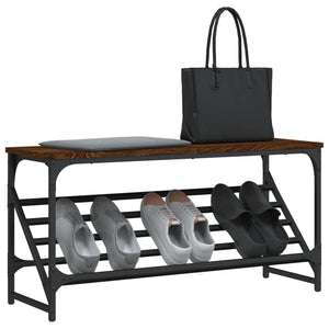 Schuhregal Braun Eichenoptik 90 cm