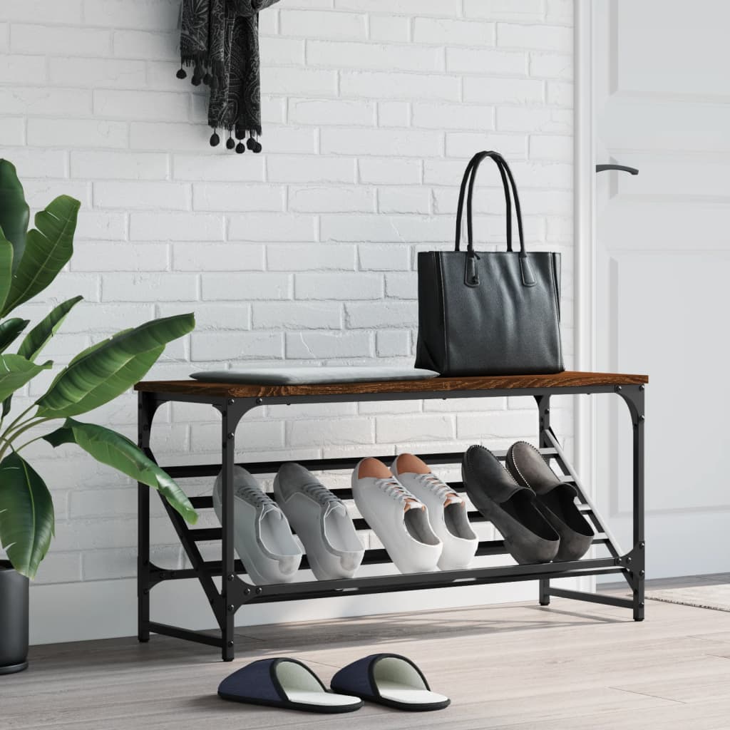 Schuhregal Braun Eichenoptik 90 cm