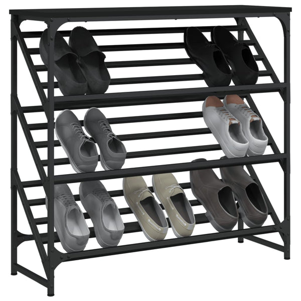 Schuhregal Schwarz 90 cm Holzwerkstoff