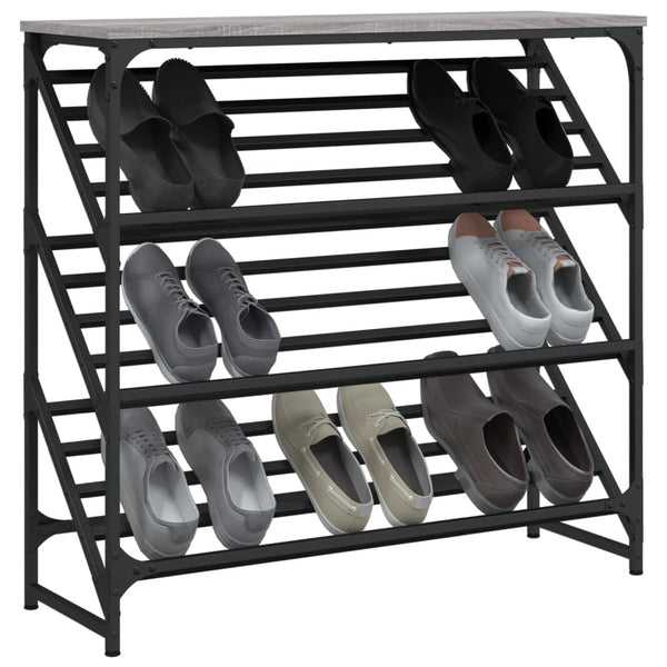 Schuhregal Grau Sonoma 90x30x85 cm