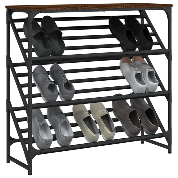 Schuhregal Braun Eichen-Optik 90 cm